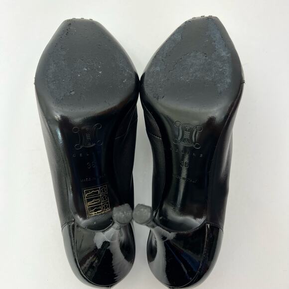 CELINE Zip-Up Leather Heeled Booties Black with Tassels Made in Italy 36 (US 6) - Picture 8 of 13